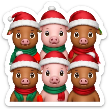Christmas pigs sticker