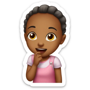 a baby girl singing sticker