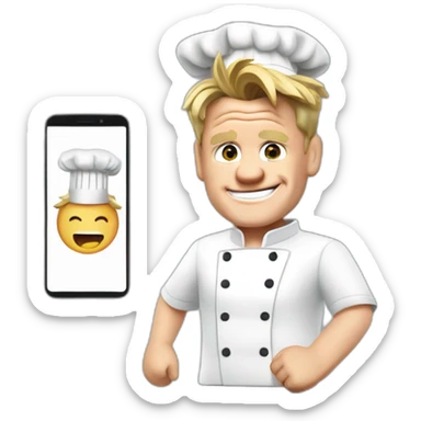 gordon ramsay with chef clothes cooking smartphone sticker