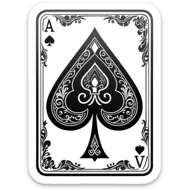 detail shot of card ace of spades sticker