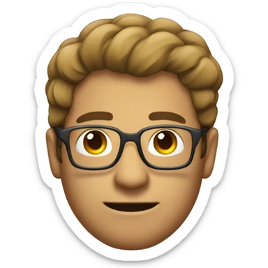 homme dégarni avec lunettes sticker