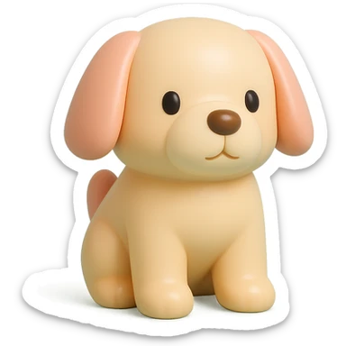               Transform {subject} into a soft vinyl figure with a smooth, glossy surface. The material should look slightly rubbery and tactile, with minimalistic curves and a matte-gloss hybrid finish. Use pastel or soft solid colors. The surface is seamless, with no visible textures or roughness. Studio lighting, vibrant background, clean, playful, designer toy aesthetic. {subject} = dog sticker