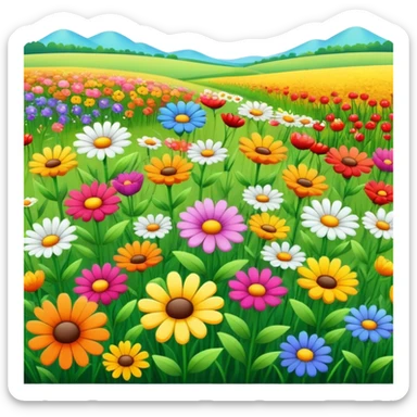 Flowers in afield sticker
