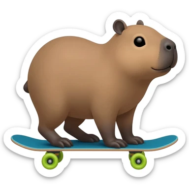 Capybara na skaterbordu sticker