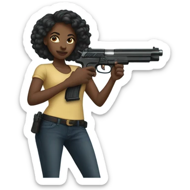 Black girl with gun sticker