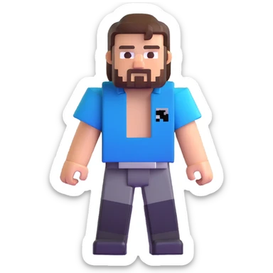 Jack Black as a Minecraft character sticker