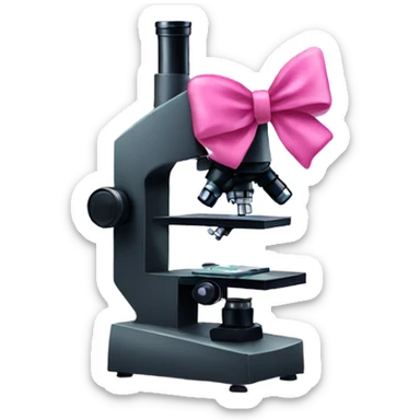 Microscope with pink bow sticker