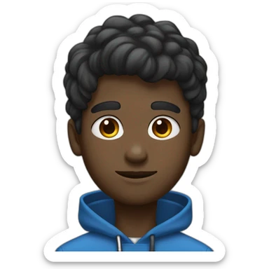 un garçon avec les cheuveux noir et les yeux bleus sticker