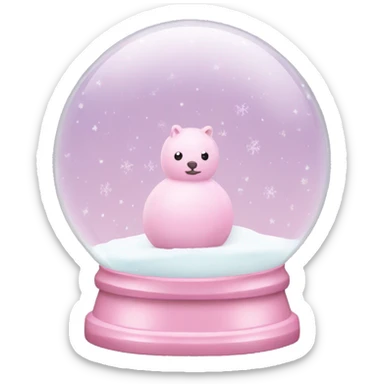 Pastel pink snow globe sticker