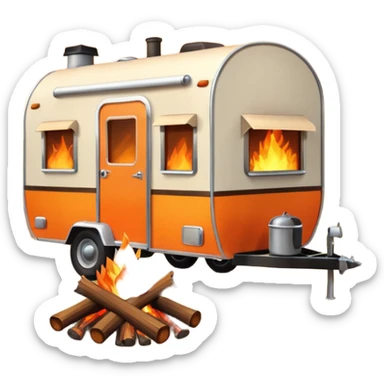 Trailer with campfire sticker