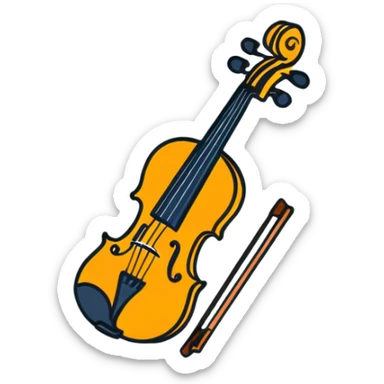 cartoon violin sticker