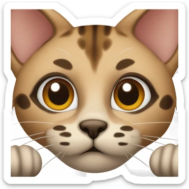 cat with brown and black spots sticker