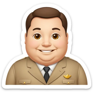 photorealistic fat official with a smile  sticker
