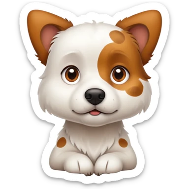 White dog with brown spots sticker