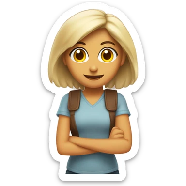 chica pelo castaña morena clara y ojos café claro  sticker