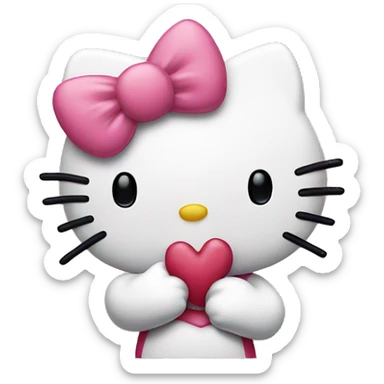 hello kitty blowing kisses sticker