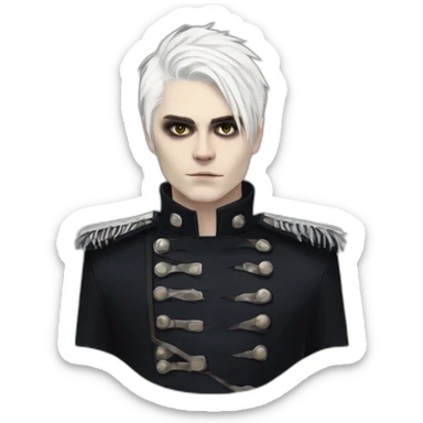 Gerard way short white hair welcome to the black parade sticker