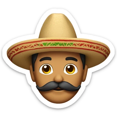 Mexican with a mustache and sombrero named Raphael  sticker