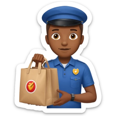 Food Delivery Courier black man sticker