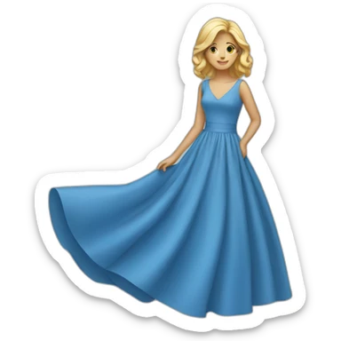 blue dress sticker