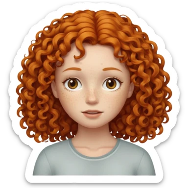A ginger girl with curly hair in this style 👩🏼‍🦱 just the head no body sticker
