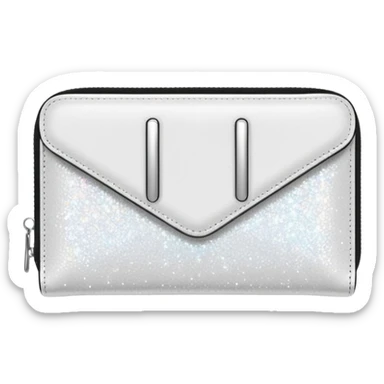 glitter white wallet sticker