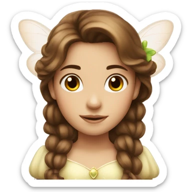 Princess fairy girl brown hair sticker