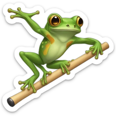 flying frog with baseball bat sticker