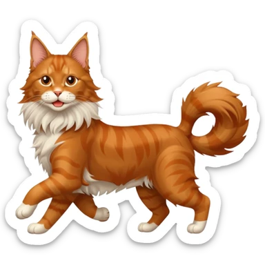 Maine Coon runs after Doberman sticker