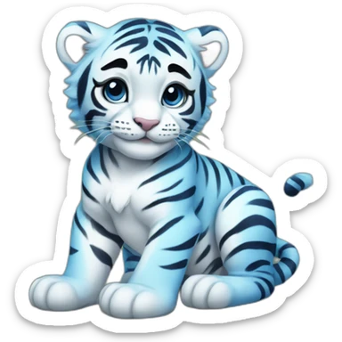 blue baby tiger sticker