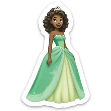 Princess Tiana in her blue dress sticker