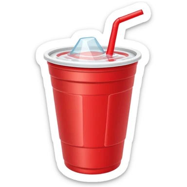 red solo cup with straw sticker
