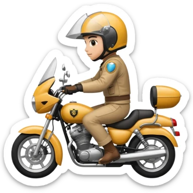 a motor bike rideng emoji sticker