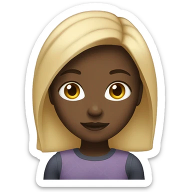 A black girl with blonde hair sticker