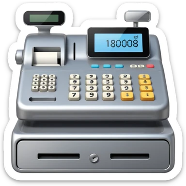 modern cash register sticker