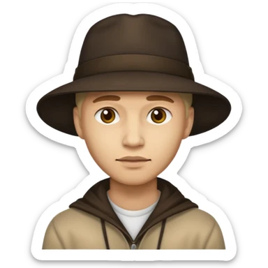 Make a mysterious guy with a hat and he's in the shadow sticker