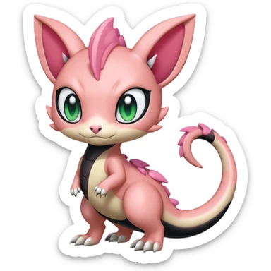Meloetta-Salandit-Gatomon-Pteromon-hybrid sticker