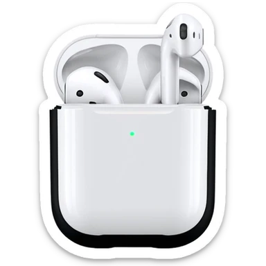 Gözleri kapalı, beyaz tenli ve dalgalı-kıvırcıkı siyah saçlı saç boyu orta omuzlarının biraz aşağısında bir kadın avatar, airpod kulaklıkları takılı müzik dinliyor ve kitap okuyor sticker