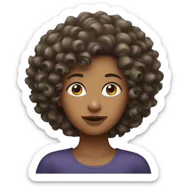 A women with curly hairs sticker
