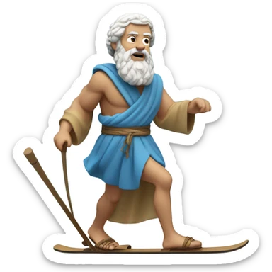 Socrates on skis sticker