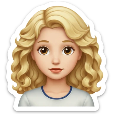 Girl with wavy blonde hair sticker