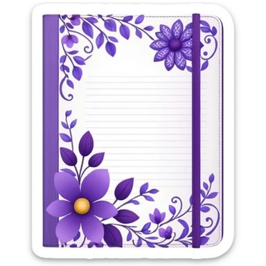 journal white and purple sticker