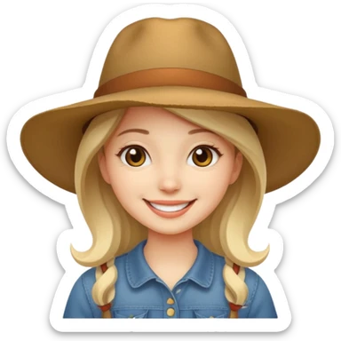 Wide Brim Hat Girl sticker