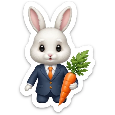 baby bunny in suit sticker