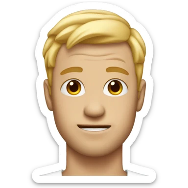 blond man with acne sticker