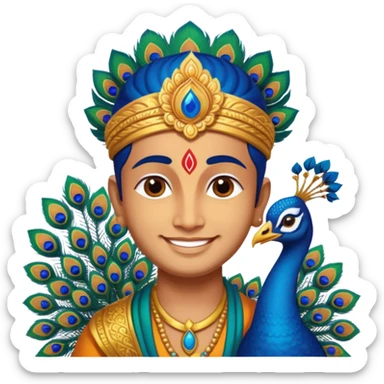 lord murugan with peacock sticker