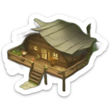 retreat in nature town sticker