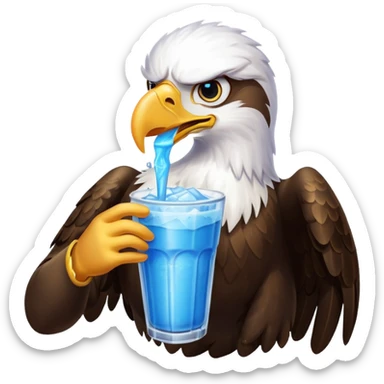 eagle drinking slushy sticker
