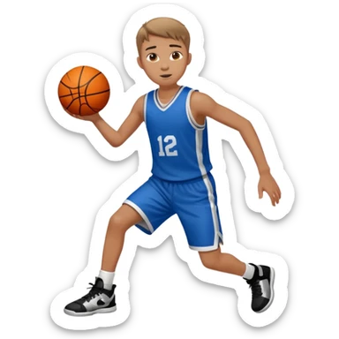 teen boy playing basketball sticker