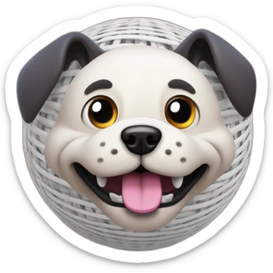 3d sphere with a cartoon dog loom Zoglin skin texture with expressionless eyes sticker